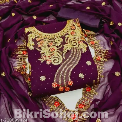 জর্জেট কাপড়ের এমব্রয়ডারি কাজ করা বাজেট ফ্রেন্ডলি ফোর পিস।